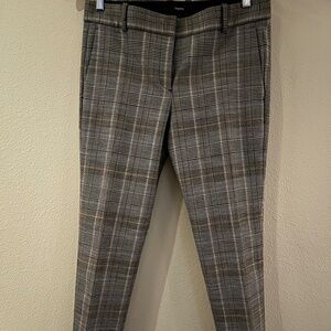 Theory Plaid Wool Trouser Size 6